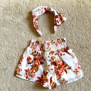 Janie and Jack Shorts and Headband 6-12m